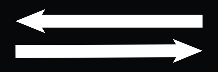 Long arrow. Black arrow pointing right. Black large arrow pointing right. Bold thine long arrow. Vector illustration .