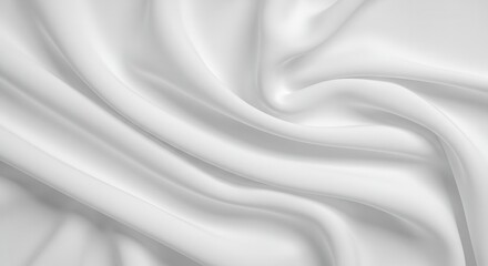 Naklejka premium White fabric texture, soft folds, gentle creases, minimalist background, high-key lighting, abstract pattern, smooth surface, clean aesthetic, monochromatic, subtle