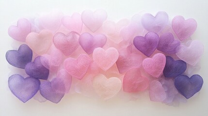 Obraz premium Pastel Pink and Purple Heart Collection
