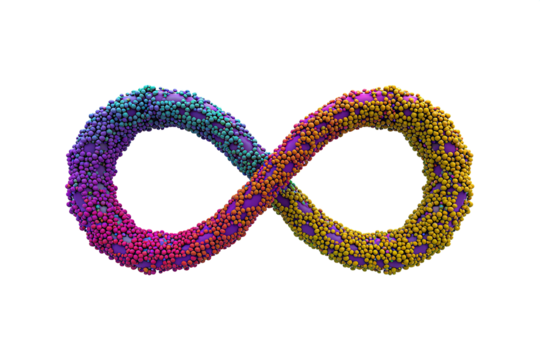 Infinity loop signifies neurodiversity with the concept ADHD isolated on transparent background