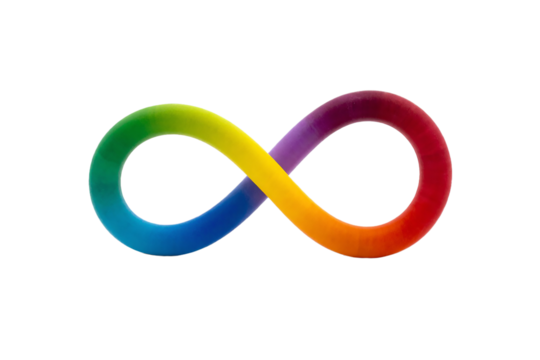 Infinity loop signifies neurodiversity with the concept ADHD isolated on transparent background