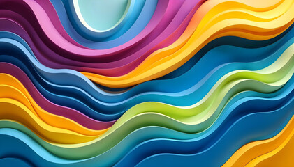 Obraz premium illustration of colorful waves background generated in ai 