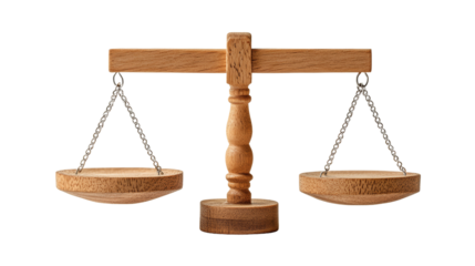 wooden scales isolated on white background