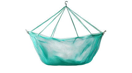 Reusable green mesh hanging bag, sustainable shopping for groceries and produce 