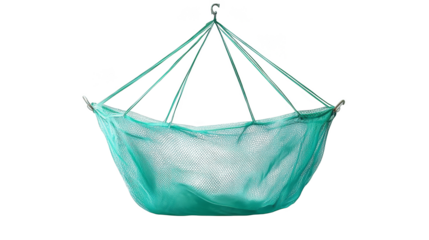 Reusable green mesh hanging bag, sustainable shopping for groceries and produce 