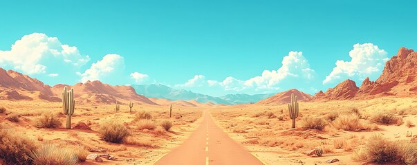 Naklejka premium Panoramic desert landscapes of the southwestern usa with bright skies