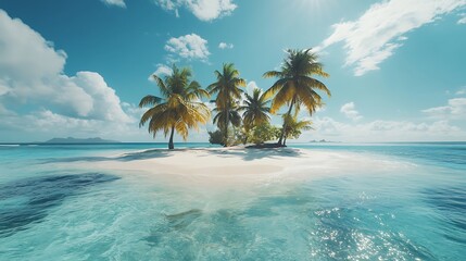 Tropical island getaway paradise beach nature scene sunny environment