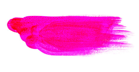 Hand painting. Pink red watercolor background. Red brush strokes isolated on white background. Colorful watercolor brush strokes.