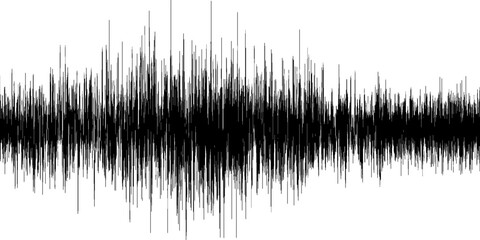 Abstract sound waves, black ink splashes on white background. Vector brush grunge texture