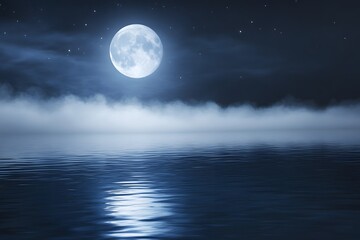 full moon over water