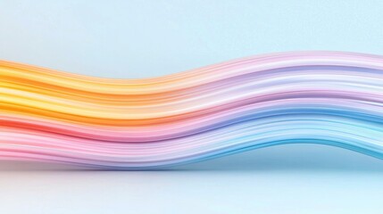 Abstract colorful wavy lines on a pastel background. Possible use Graphic design background