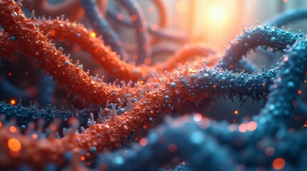 Abstract design with geometric shapes, intertwining lines symbolizing different paths