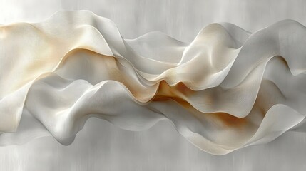 Ethereal Fabric Flowing Softly in Creamy White Tones with Subtle Hints of Warmth and Texture