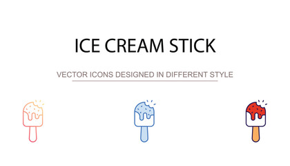 Ice Cream Stick icon design with white background stock illustration