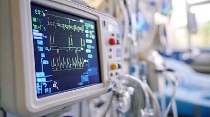 Obraz premium EKG & Intra-Aortic Balloon Pump - EKG Monitor and Medical Equipment for Critical Care 