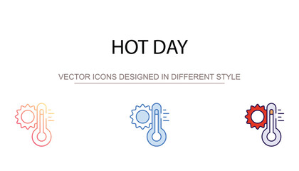Hot Day icon design with white background stock illustration