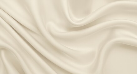 Smooth satin fabric texture, ivory color, soft folds, delicate sheen, gentle waves, elegant drapery, subtle cream tones, silky surface, luxurious material