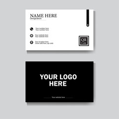clean business card template modern with teal and white.
