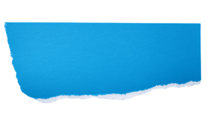Torn Blue Paper isolated on transparent background