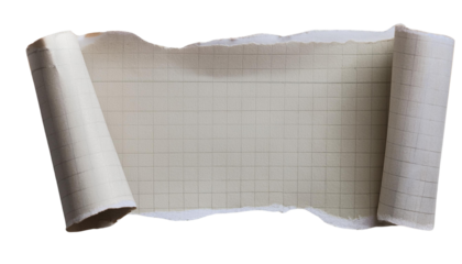 Torn Graph Paper isolated on transparent background