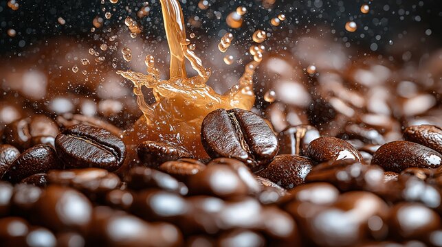 Coffee splash action studio beverage photography dark background close-up refreshment