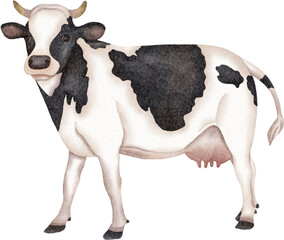watercolor cow