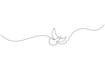 Bird continuous one line drawing and minimalist style isolate outline vector illustration