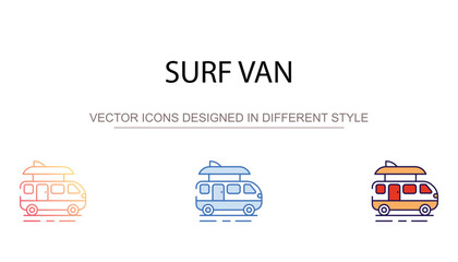 Surf Van icon design with white background stock illustration