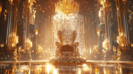 Golden Throne Room: A Luxurious Digital Realm