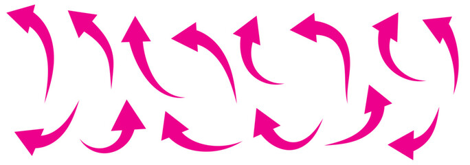 Black arrows set. Curved arrows. Arrow sign. Flat style icons.