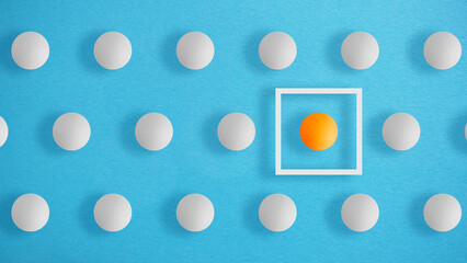 Standing out from the crowd. Difference, individuality and Unique concept. Think different