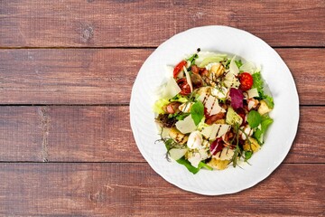 Fresh delicious salad with fresh vegetables