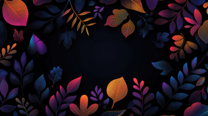 Vibrant leaves and foliage create stunning dark background