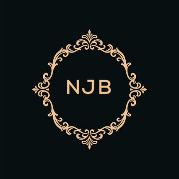 NJB creative minimalist letter logo.