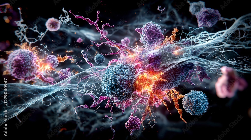 Poster dynamic microscopic visualization of synthetic biology abstracts in a digital landscape exploration