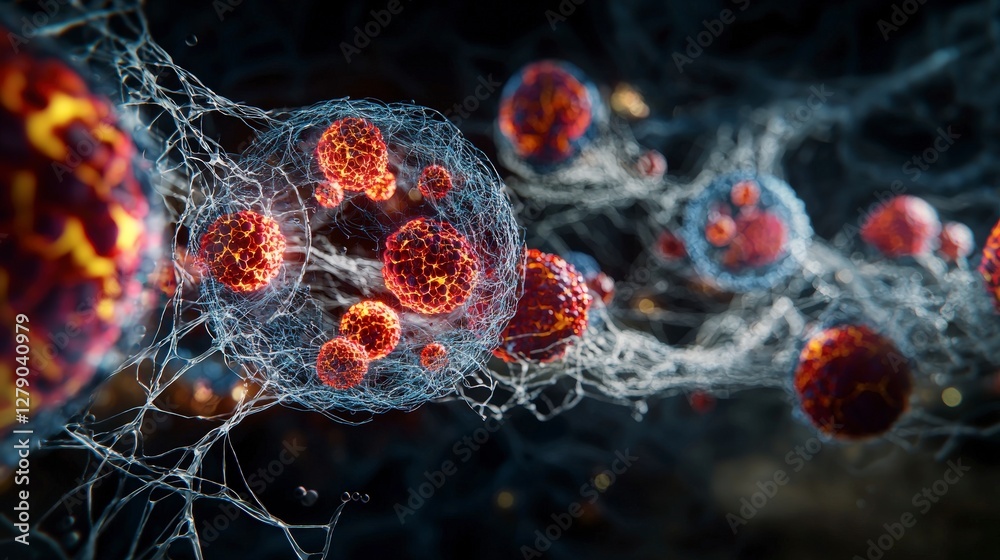 Poster synthetic biology visualization abstract art digital concept scientific environment macro viewpoint 