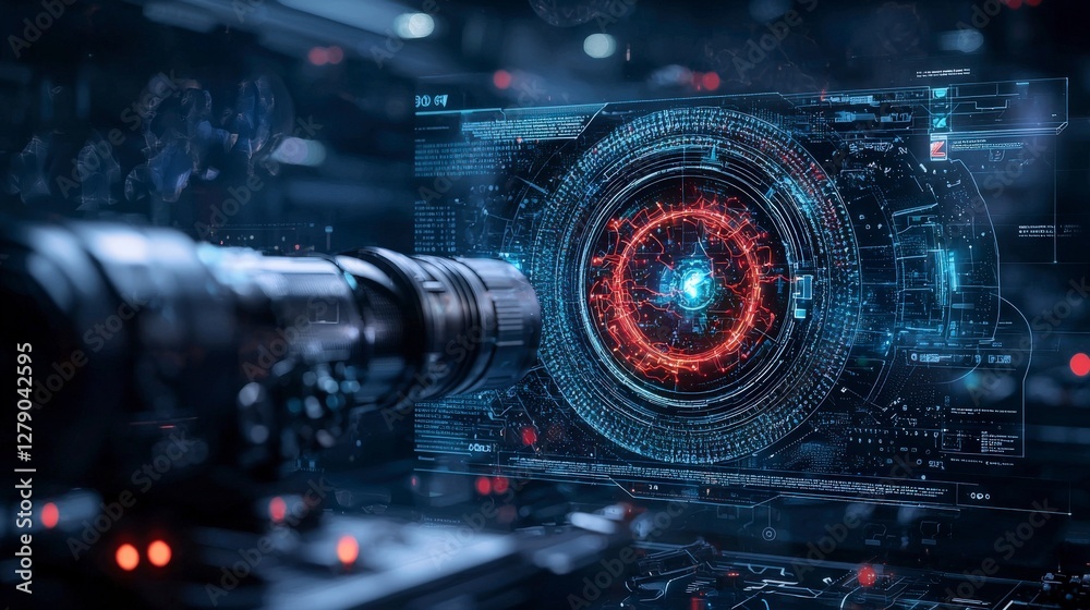 Poster Exploring alternate realities imagination meets technology in futuristic interfaces high-tech lab environment