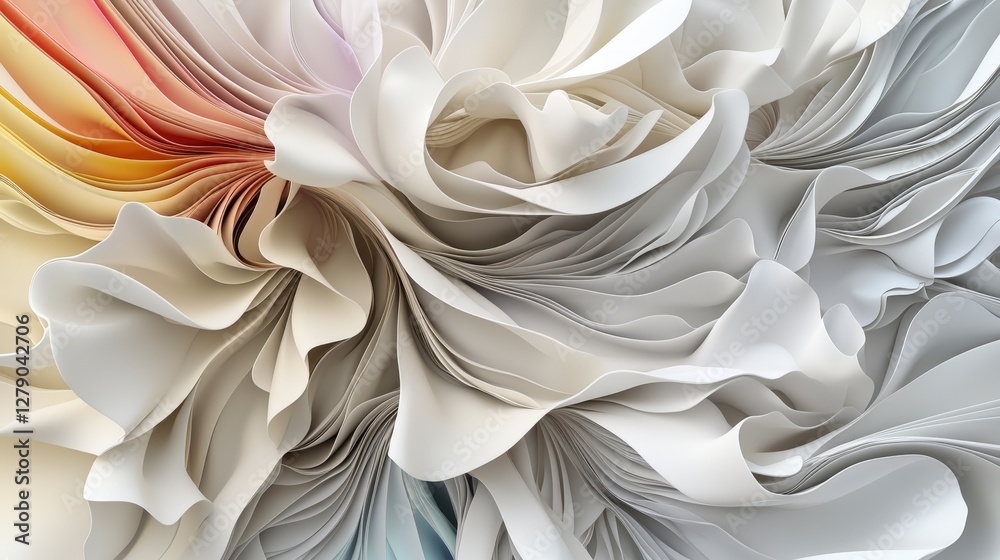 Poster Abstract layered textures in neutral tones artistic composition creative studio indoor environment close-up view