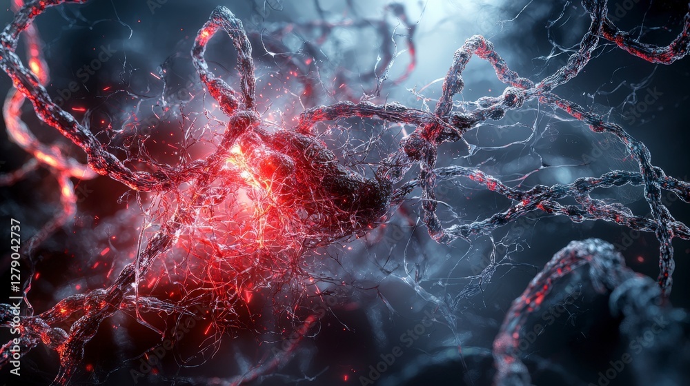 Poster Artistic interpretation of dna manipulation abstract concept digital art science environment close-up view