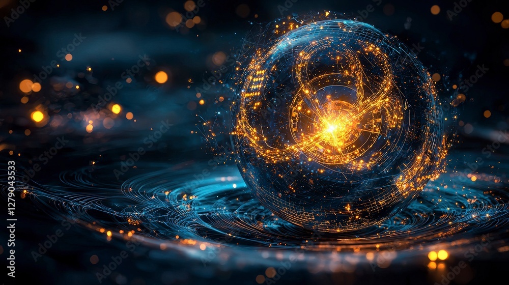 Poster Floating algorithms in a 3d digital realm an abstract exploration of quantum computing