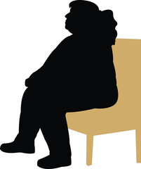 a woman sitting body silhouette vector