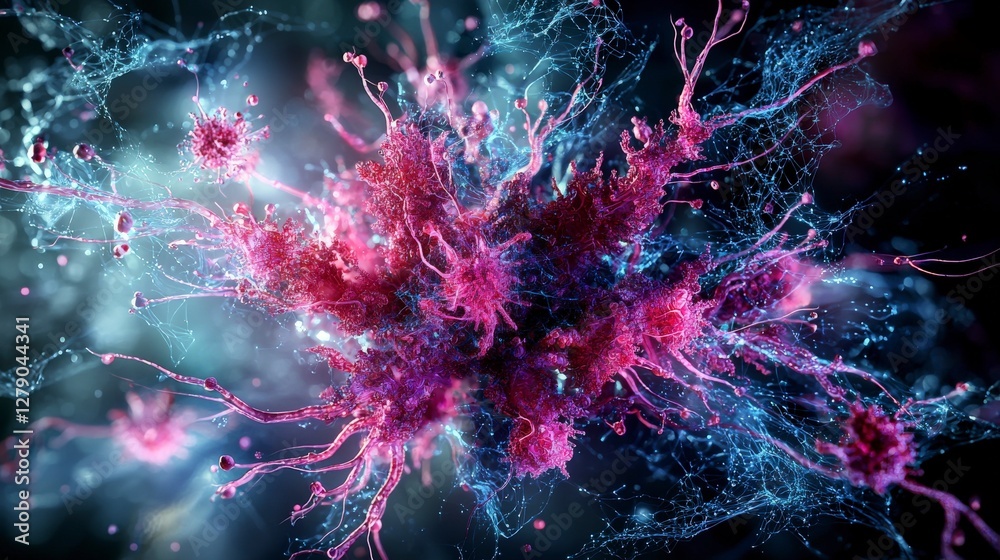 Poster Abstract ai consciousness in a futuristic digital art environment a dynamic close-up perspective