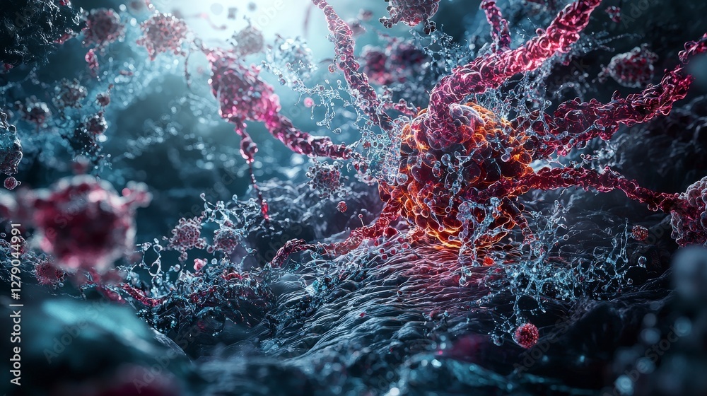Aufkleber organic self-repairing structures underwater abstract visualization scientific environment close-up 