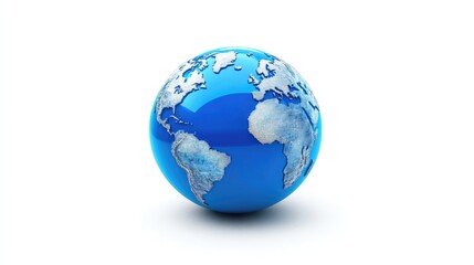 Obraz premium Global Sphere, A 3D Render of Earth