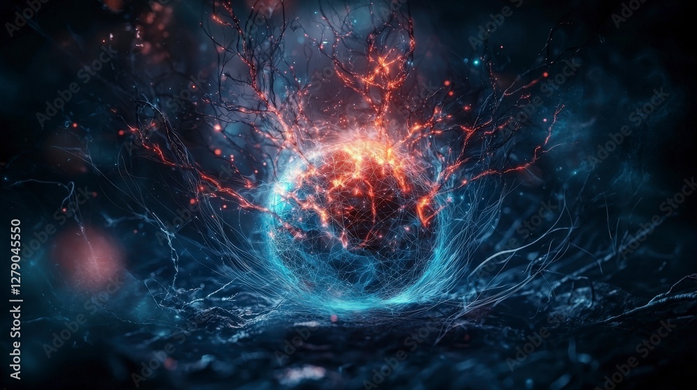 Aufkleber ethereal representation of planetary consciousness digital art abstract universe cosmic environment 