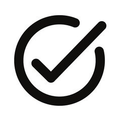 Vector check mark icon, isolated on a transparent background. Perfect for approvals, confirmations, to-do lists, and UI design elements.

