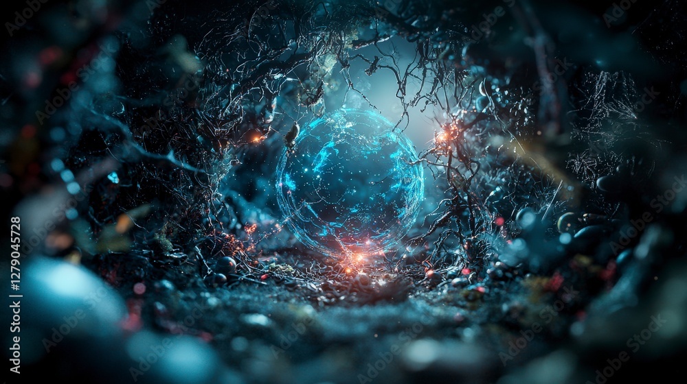 Leinwandbilder exploring technological dreams transformative landscapes within a mysterious digital realm