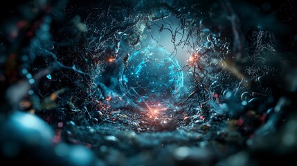 Exploring technological dreams transformative landscapes within a mysterious digital realm