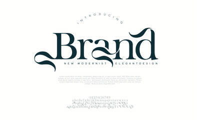 Elegant luxury alphabet font logo. Typography modern classic lettering serif italic fonts decorative wedding vintage retro logos. vector illustration
