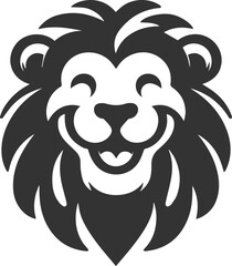 Fototapeta premium A lion making a funny face with a tilted mouth vector